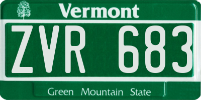 VT license plate ZVR683