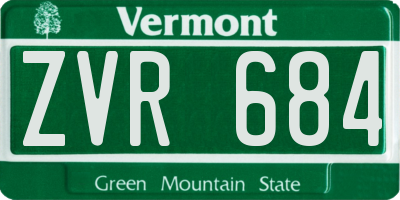 VT license plate ZVR684