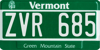 VT license plate ZVR685