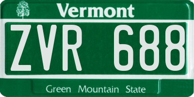 VT license plate ZVR688