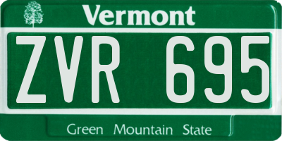 VT license plate ZVR695