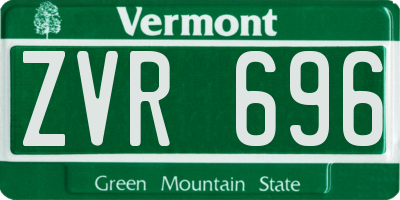 VT license plate ZVR696