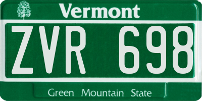 VT license plate ZVR698