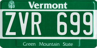 VT license plate ZVR699