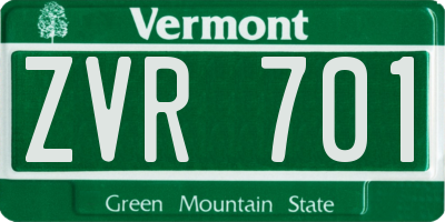 VT license plate ZVR701
