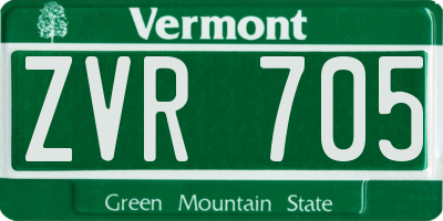 VT license plate ZVR705