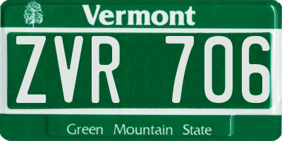 VT license plate ZVR706