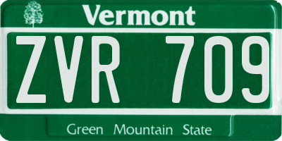 VT license plate ZVR709