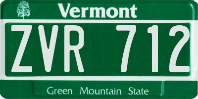 VT license plate ZVR712