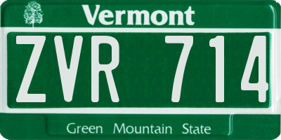 VT license plate ZVR714