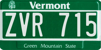 VT license plate ZVR715