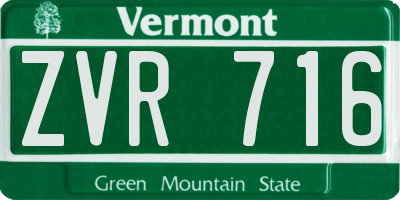 VT license plate ZVR716