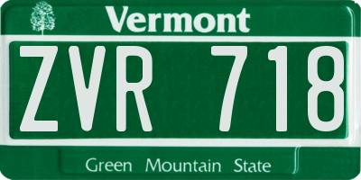VT license plate ZVR718