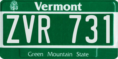 VT license plate ZVR731