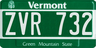 VT license plate ZVR732