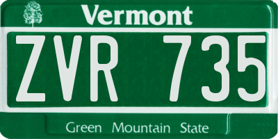 VT license plate ZVR735