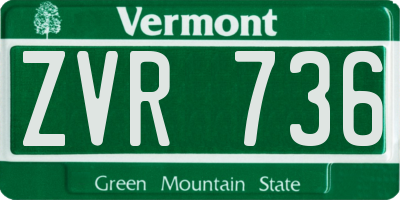 VT license plate ZVR736