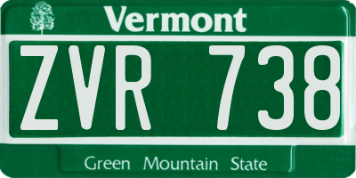 VT license plate ZVR738