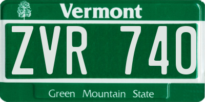 VT license plate ZVR740