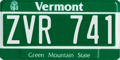 VT license plate ZVR741