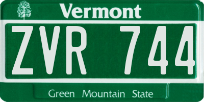 VT license plate ZVR744