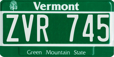 VT license plate ZVR745
