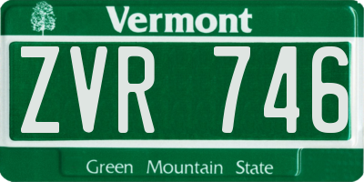 VT license plate ZVR746