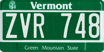 VT license plate ZVR748