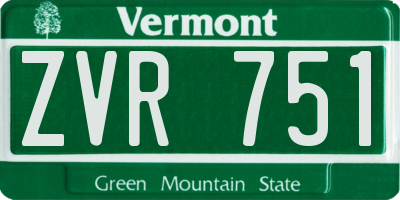 VT license plate ZVR751