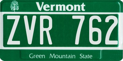 VT license plate ZVR762