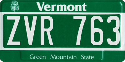 VT license plate ZVR763