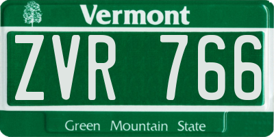 VT license plate ZVR766
