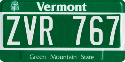 VT license plate ZVR767