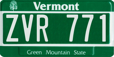 VT license plate ZVR771