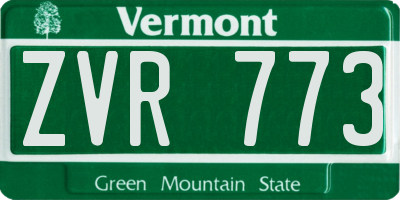 VT license plate ZVR773
