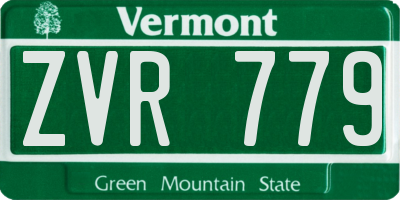 VT license plate ZVR779