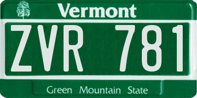 VT license plate ZVR781