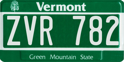 VT license plate ZVR782