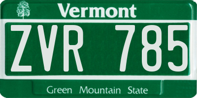 VT license plate ZVR785