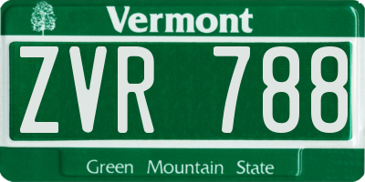 VT license plate ZVR788