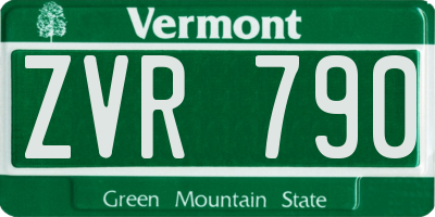 VT license plate ZVR790