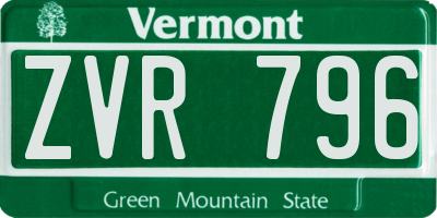VT license plate ZVR796