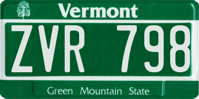 VT license plate ZVR798