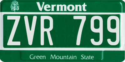 VT license plate ZVR799