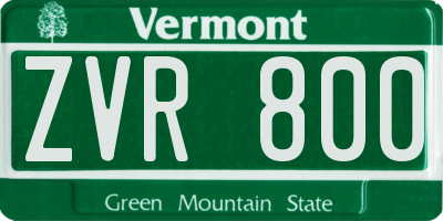 VT license plate ZVR800