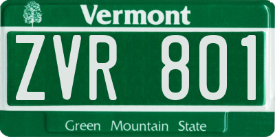 VT license plate ZVR801