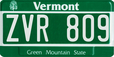 VT license plate ZVR809