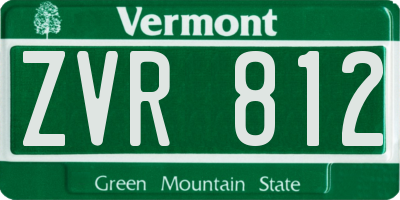 VT license plate ZVR812