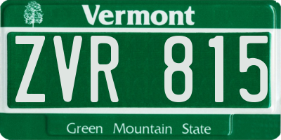 VT license plate ZVR815
