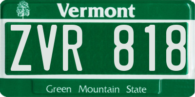 VT license plate ZVR818